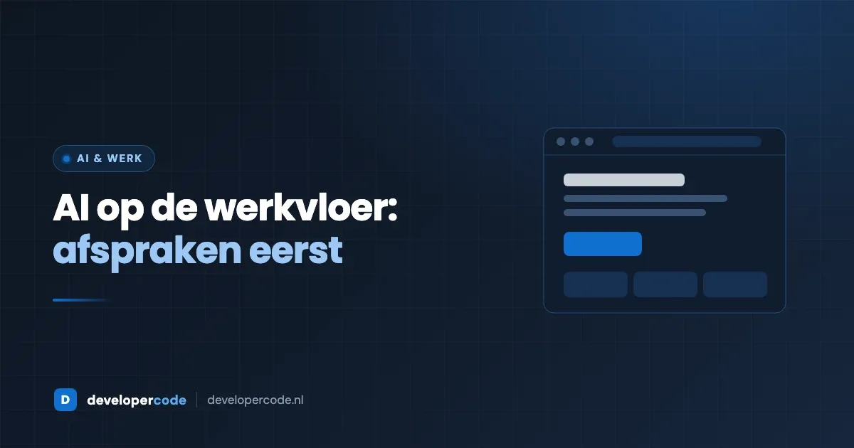 Browservenster als symbool voor AI-assistenten in kantoorsoftware, AI op de werkvloer - Developercode