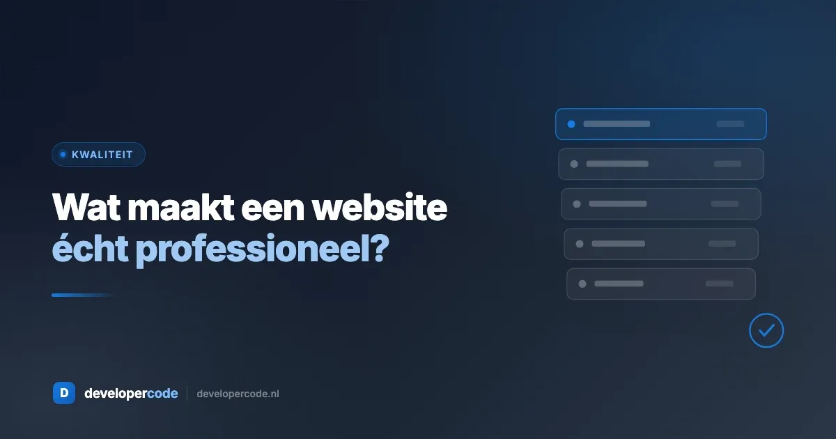 De lagen die samen een professionele website vormen: design, UX, content, techniek en bewijs