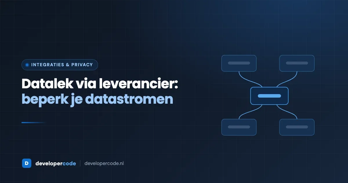Stroomschema van gekoppelde systemen als symbool voor datastromen naar leveranciers - Developercode